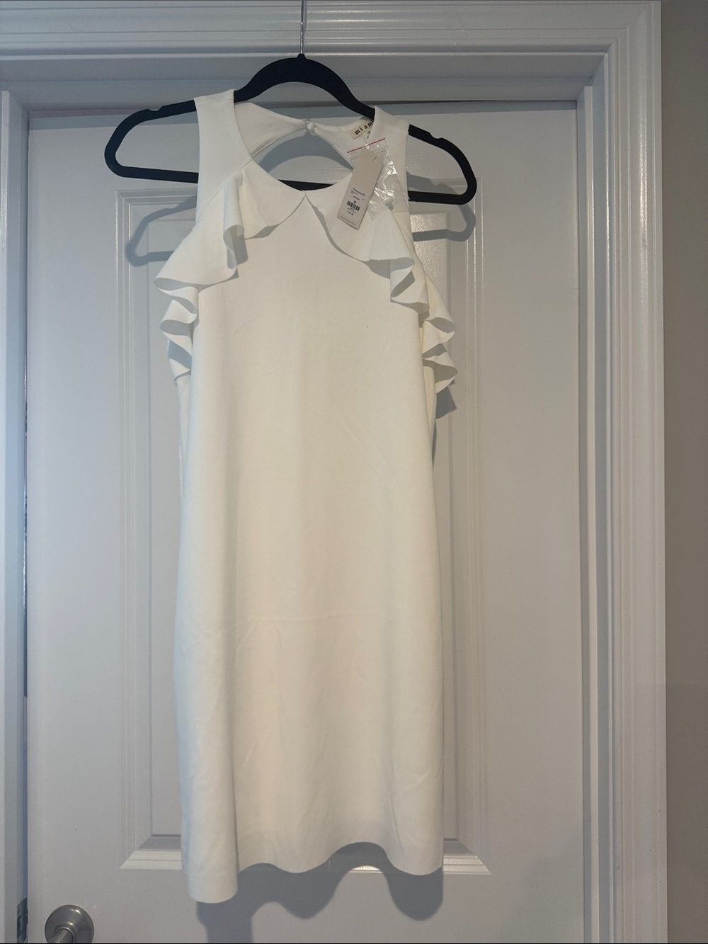 Francesca's Collections White Ruffle Halter Mini Dress